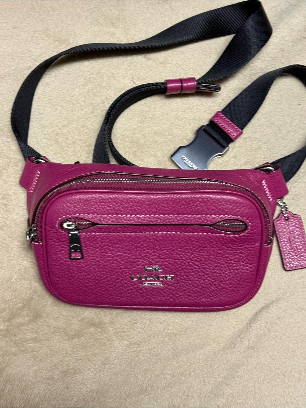 Authentic Coach Elias Mini Pink Leather Belt Bag Fanny Pack